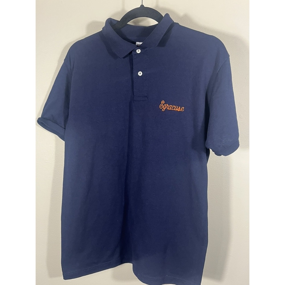 Vintage 90s Syracuse Orange Spell Out Polo Shirt USA MADE Adult Large Cuse (K)